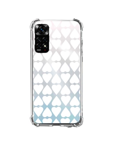 Coque Xiaomi Redmi Note 11 / 11S Coeurs Heart Blanc Transparente - Project M