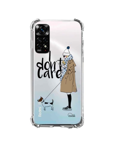 Coque Xiaomi Redmi Note 11 / 11S I don't care Fille Chien Transparente - Lolo Santo