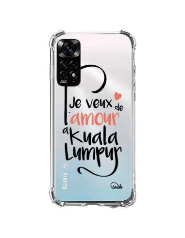 Coque Xiaomi Redmi Note 11 / 11S Je veux de l'amour à Kuala Lumpur Transparente - Lolo Santo