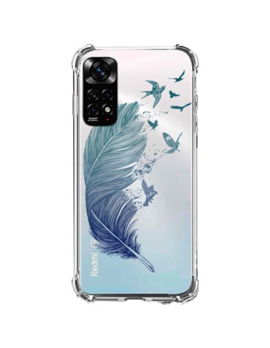 Coque Xiaomi Redmi Note 11 / 11S Plume Feather Fly Away Transparente - Rachel Caldwell