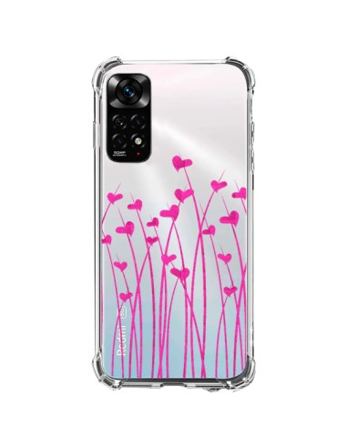 Cover Xiaomi Redmi Note 11 / 11S Amore in Rosa Fiori Trasparente - Sylvia Cook