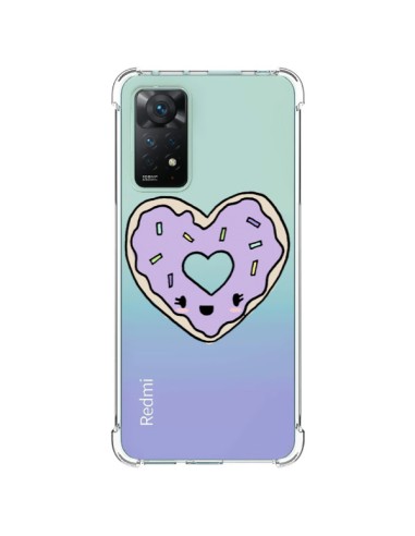 Coque Xiaomi Redmi Note 11 Pro Donuts Heart Coeur Violet Transparente - Claudia Ramos