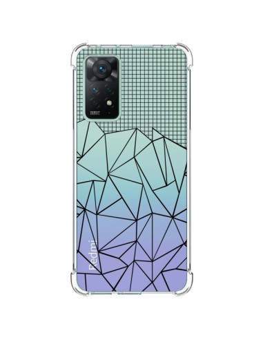 Coque Xiaomi Redmi Note 11 Pro Lignes Grille Grid Abstract Noir Transparente - Project M