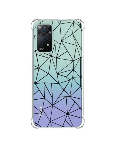 Coque Xiaomi Redmi Note 11 Pro Lignes Triangles Grid Abstract Noir Transparente - Project M