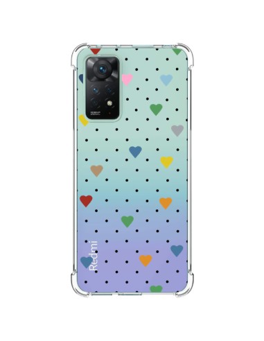 Coque Xiaomi Redmi Note 11 Pro Point Coeur Coloré Pin Point Heart Transparente - Project M