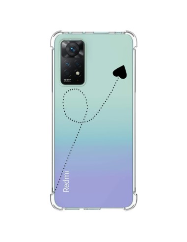 Coque Xiaomi Redmi Note 11 Pro Travel to your Heart Noir Voyage Coeur Transparente - Project M