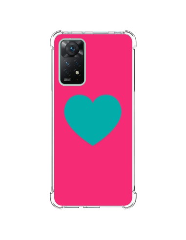 Xiaomi Redmi Note 11 Pro Case Heart Blue Sfondo Pink - Laetitia