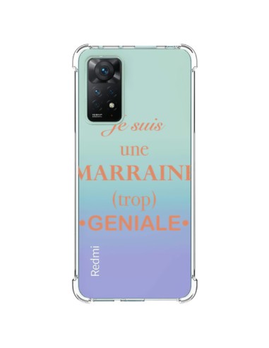 Coque Xiaomi Redmi Note 11 Pro Je suis une marraine trop géniale Transparente - Laetitia