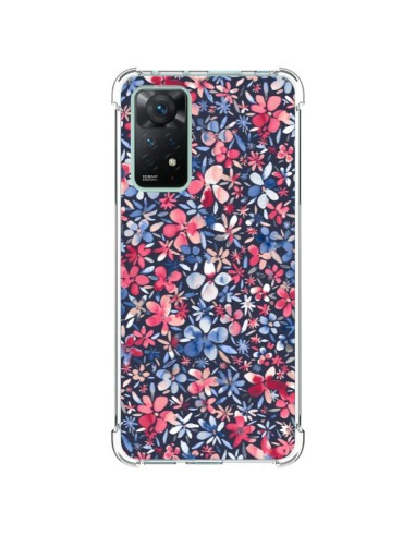 Coque Xiaomi Redmi Note 11 Pro Colorful Little Flowers Navy - Ninola Design