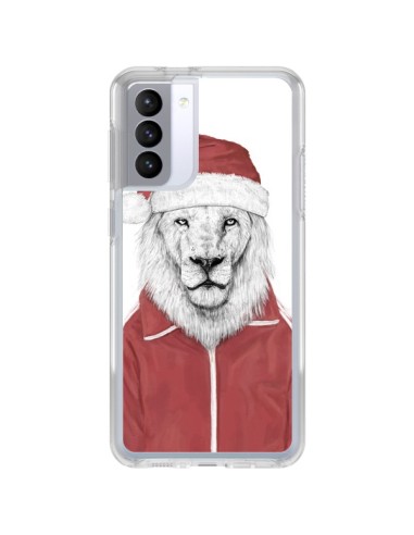 Coque Samsung Galaxy S21 FE Santa Lion Père Noel - Balazs Solti