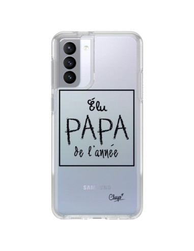 Coque Samsung Galaxy S21 FE Elu Papa de l'Année Transparente - Chapo