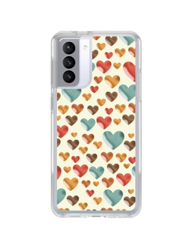 Coque Samsung Galaxy S21 FE Coeurs Color_s - Eleaxart