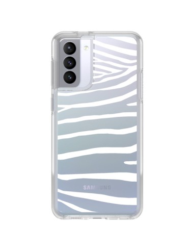 Coque Samsung Galaxy S21 FE Zebre Zebra Blanc Transparente - Project M