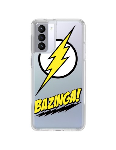 Coque Samsung Galaxy S21 FE Bazinga Sheldon The Big Bang Thoery Transparente - Jonathan Perez