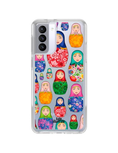 Coque Samsung Galaxy S21 FE Matryoshka Dolls Poupées Russes Transparente - kateillustrate