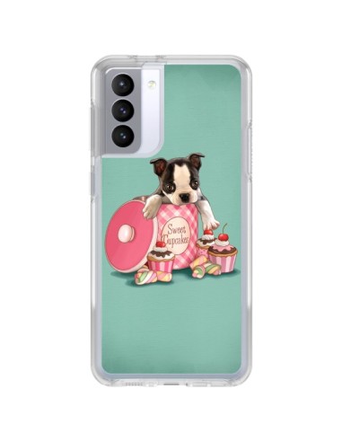 Coque Samsung Galaxy S21 FE Chien Dog Cupcakes Gateau Boite - Maryline Cazenave