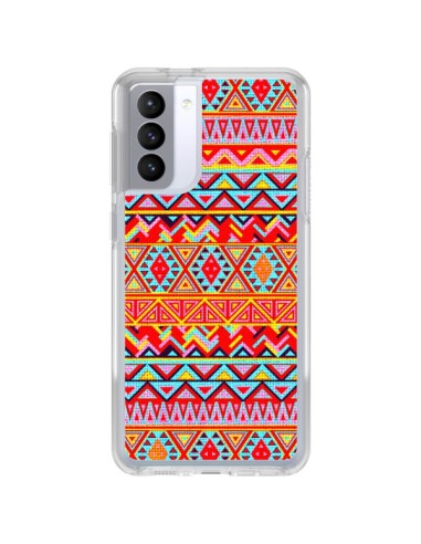 Coque Samsung Galaxy S21 FE India Style Pattern Bois Azteque - Maximilian San