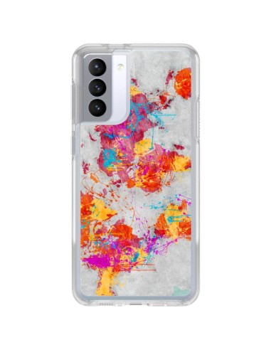 Coque Samsung Galaxy S21 FE Terre Map Monde Mother Earth Crying - Maximilian San