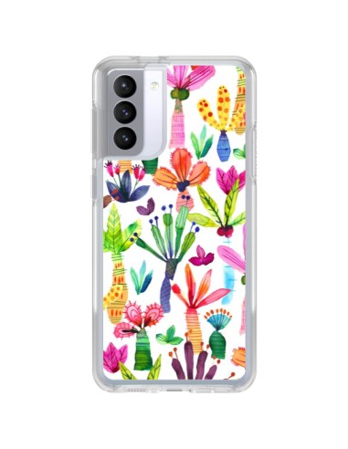 Coque Samsung Galaxy S21 FE Overlapped Watercolor Dots - Ninola Design