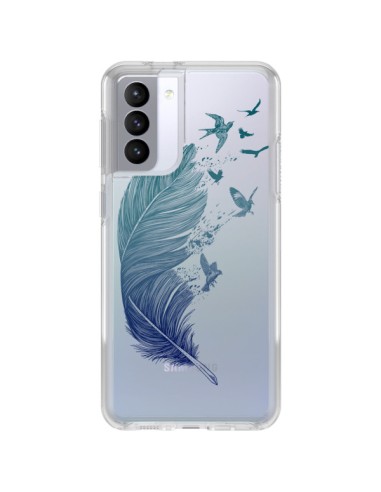 Coque Samsung Galaxy S21 FE Plume Feather Fly Away Transparente - Rachel Caldwell