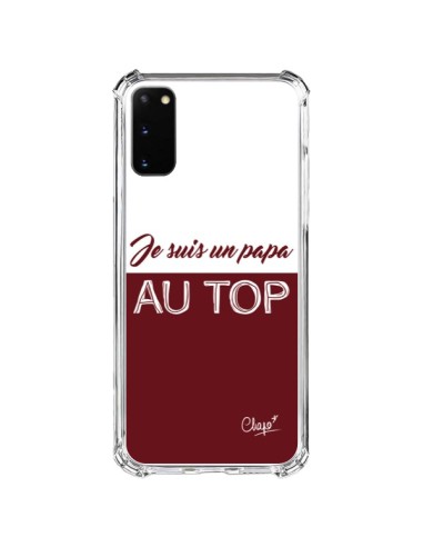 Coque Samsung Galaxy S20 FE Je suis un Papa au Top Rouge Bordeaux - Chapo