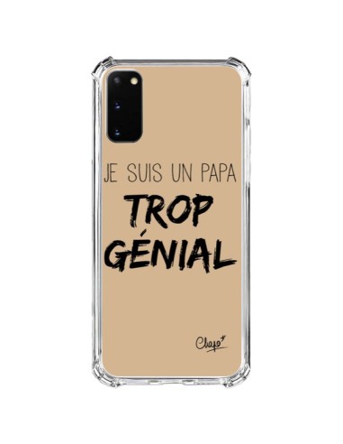 Coque Samsung Galaxy S20 FE Je suis un Papa trop Génial Beige - Chapo