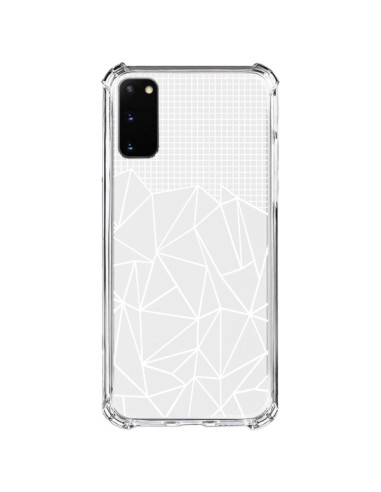 Coque Samsung Galaxy S20 FE Lignes Grilles Grid Abstract Blanc Transparente - Project M