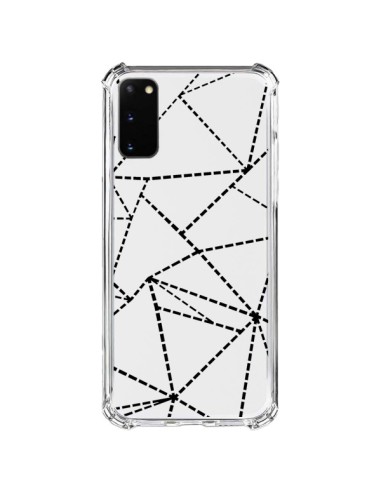 Coque Samsung Galaxy S20 FE Lignes Points Abstract Noir Transparente - Project M