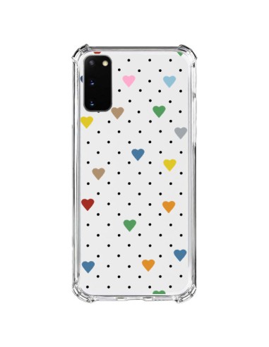 Coque Samsung Galaxy S20 FE Point Coeur Coloré Pin Point Heart Transparente - Project M