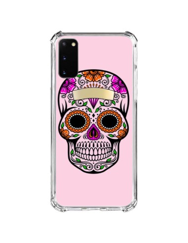 Coque Samsung Galaxy S20 FE Tête de Mort Mexicaine Rose Multicolore - Laetitia