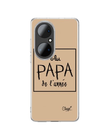 Coque Huawei P50 Pro Elu Papa de l'Année Beige - Chapo