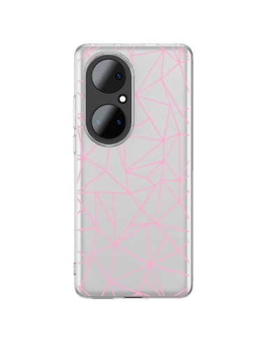 Coque Huawei P50 Pro Lignes Triangle Rose Transparente - Project M