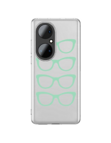 Coque Huawei P50 Pro Sunglasses Lunettes Soleil Mint Bleu Vert Transparente - Project M