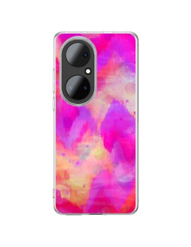 Coque Huawei P50 Pro Coeur Tribal Rose - Ebi Emporium