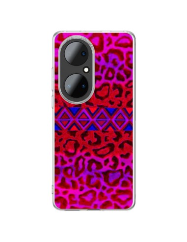 Coque Huawei P50 Pro Tribal Leopard Rouge - Ebi Emporium