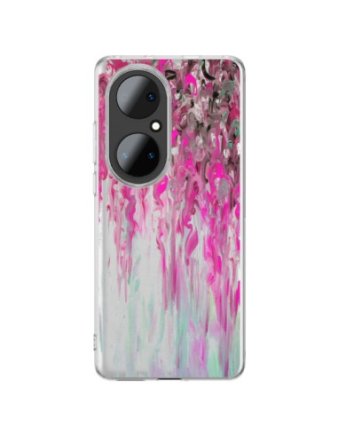 Coque Huawei P50 Pro Tempête Rose Transparente - Ebi Emporium