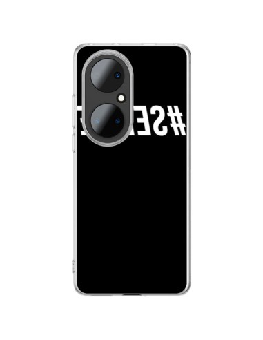 Coque Huawei P50 Pro Hashtag Selfie Blanc Inversé - Jonathan Perez