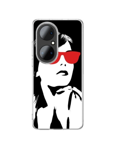 Coque Huawei P50 Pro Fille Lunettes Rouges - Jonathan Perez