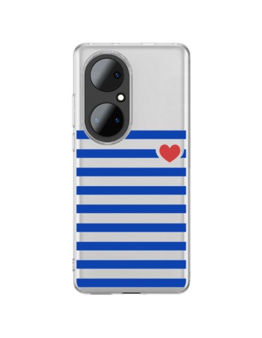 Coque Huawei P50 Pro Mariniere Coeur Love Transparente - Jonathan Perez