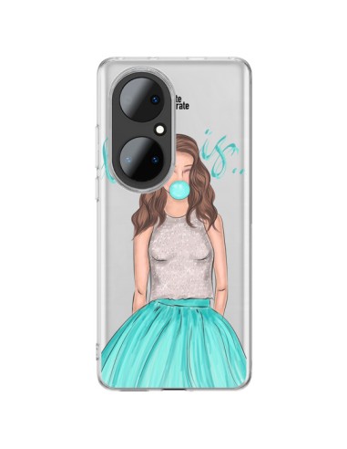 Coque Huawei P50 Pro Bubble Girls Tiffany Bleu Transparente - kateillustrate