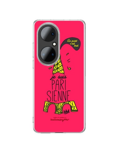 Coque Huawei P50 Pro Je suis Parisienne La Tour Eiffel Rose - Leellouebrigitte