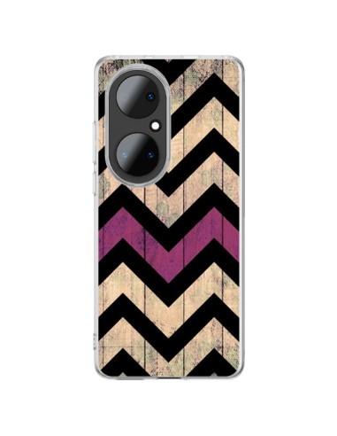 Coque Huawei P50 Pro Chevron Vintage Bois Wood - Mary Nesrala