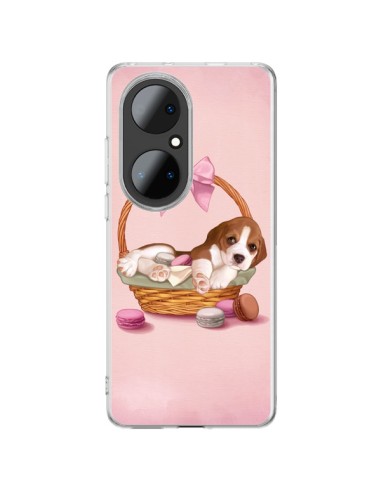 Coque Huawei P50 Pro Chien Dog Panier Noeud Papillon Macarons - Maryline Cazenave