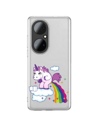 Coque Huawei P50 Pro Licorne Caca Arc en Ciel Transparente - Nico