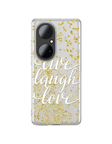 Coque Huawei P50 Pro Live, Laugh, Love, Vie, Ris, Aime Transparente - Sylvia Cook