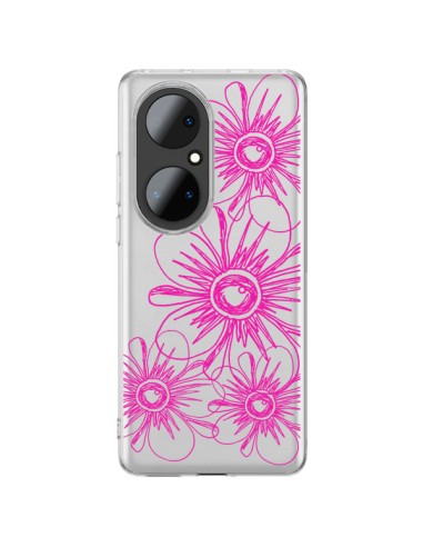 Coque Huawei P50 Pro Spring Flower Fleurs Roses Transparente - Sylvia Cook