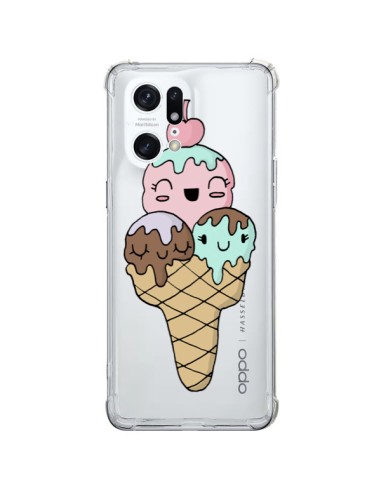 Coque Oppo Find X5 Pro Ice Cream Glace Summer Ete Cerise Transparente - Claudia Ramos