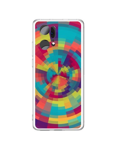 Coque Oppo Find X5 Pro Spirale de Couleurs Rouge Vert - Eleaxart