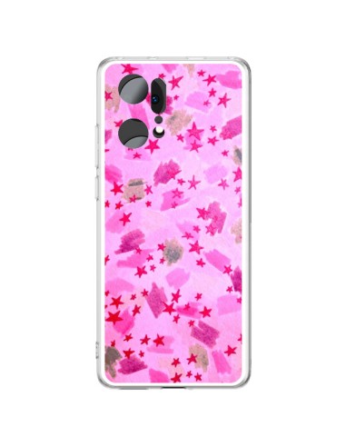 Coque Oppo Find X5 Pro Stars Etoiles Roses - Ebi Emporium