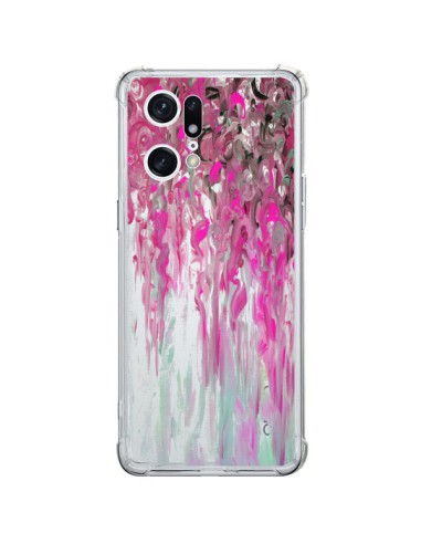 Coque Oppo Find X5 Pro Tempête Rose Transparente - Ebi Emporium